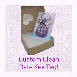 NA Narcotics Anonymous CUSTOM GLITTER purple keytag! Add your clean date!